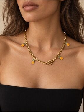 “The Hope” Gold Pineapple Charm Chain Necklace - Handmade